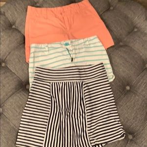 2 Gap Shorts, Old Navy skirt, size 8